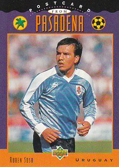Ruben Sosa Uruguay Upper Deck World Cup 1994 Eng/Ita Postcard from Pasadena #UD10